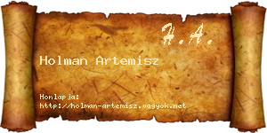 Holman Artemisz névjegykártya